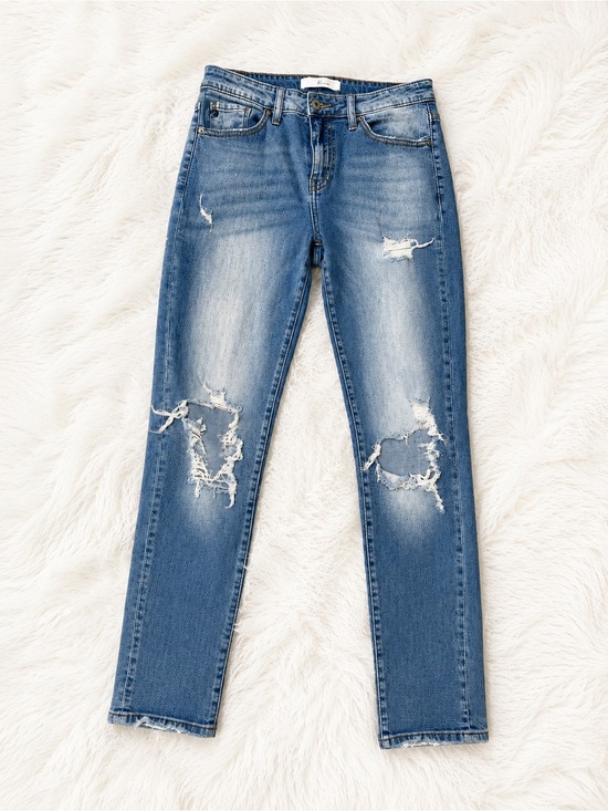 KanCan Denim - KanCan Distressed Skinny Jeans Size 27 High Rise Medium Wash Stretch Denim